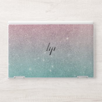 Chic Modern Turquoise Pink Ombre Elegant Glitter Hp Laptop Skin by pink_water at Zazzle