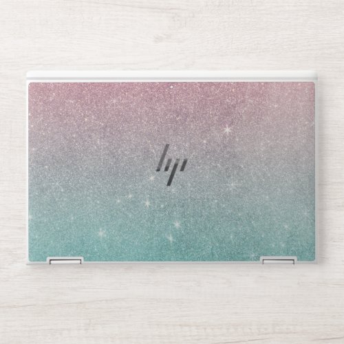 Chic modern turquoise pink ombre elegant glitter HP laptop skin