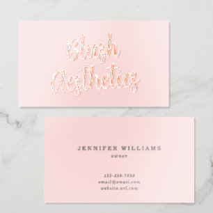 Chic Modern Typography Feminine Blush Pink & Gold Foil Business Cards
