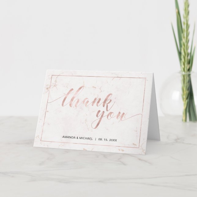 Chic Modern Typography Wedding Thank you note (Front)