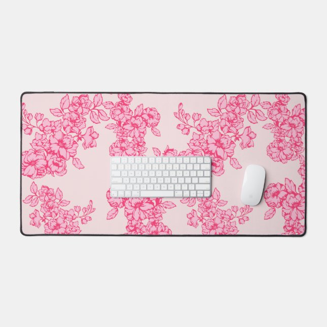 Chic modern vintage floral botanical desk mat (Keyboard & Mouse)