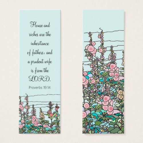 Chic Modern Watercolor Mint Rustic Flower Bookmark