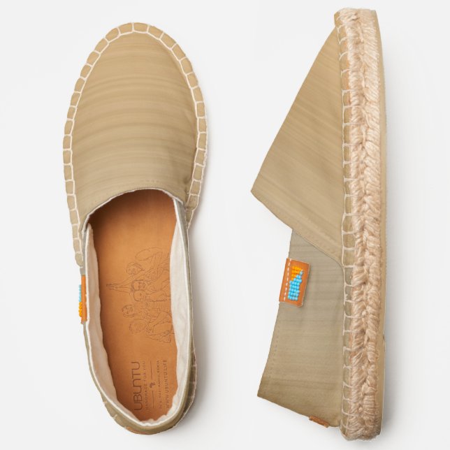 Chic Modern Watercolor Wheat Beige Texture Pattern Espadrilles (Side)