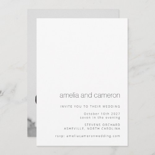 Chic Modern Wedding Black White All_in_One Photo Invitation