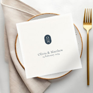 Chic Modern Wedding Monogram Wedding Napkins