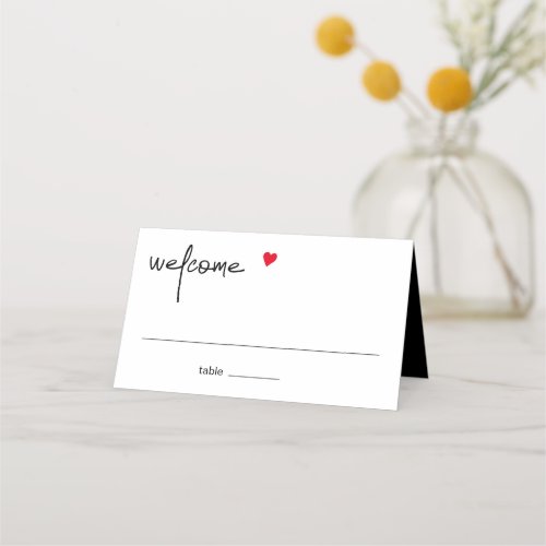 Chic Modern Welcome Guest Table Name Setting Place Card