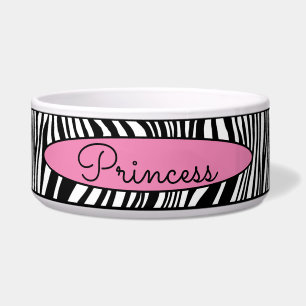 Chic Modern Zebra Skin Pattern Pet Dog Food Water Bowl