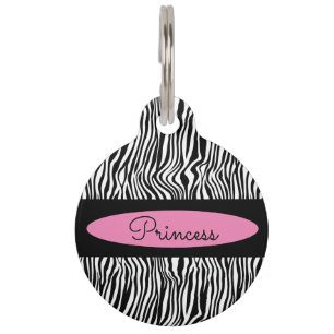 Chic Modern Zebra Skin Pattern Pet Dog  ID Tag