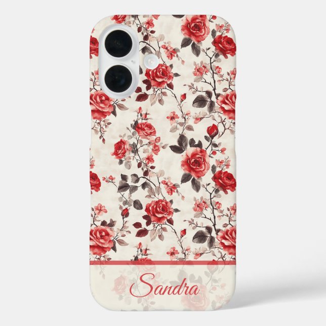 Chic Mom Gifts Rose Name Case-Mate iPhone Case (Back)