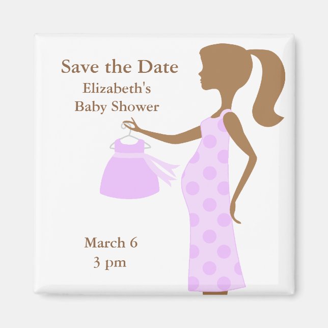 Chic Mom To Be Baby Shower Save the Date Magnets (Front)