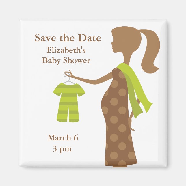 Chic Mom To Be Baby Shower Save the Date Magnets (Front)