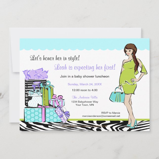 Chic Mom-to-be Shower Invitation 1 (Front)