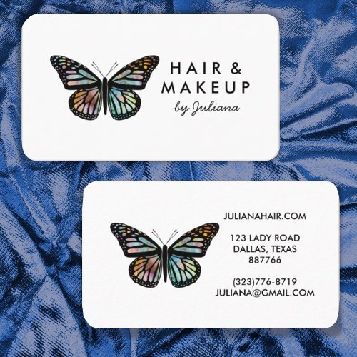 Chic Monarch Butterfly Elegant Watercolor Business Card