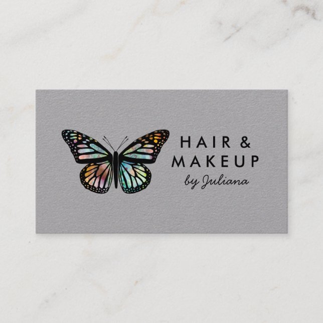 Chic Monarch Butterfly Elegant Watercolor Business Card (Front)
