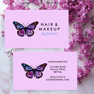 Chic Monarch Butterfly Elegant Watercolor Lilac Business Card