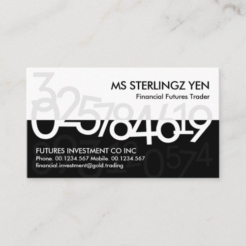 Chic Money Market Financial Numbers  Business Card
