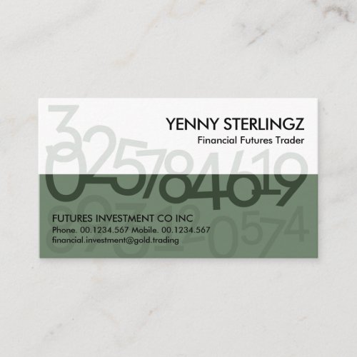 Chic Money Market Numbers Trading Business Card