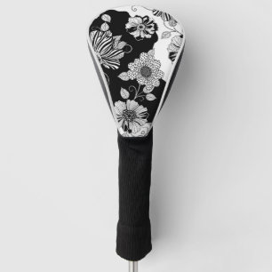 Chic Monochrome Floral Luxury Pattern (4) Golf Head Cover