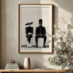 Chic Monochrome Photography Fashion Pair Poster<br><div class="desc">Step into a world of timeless sophistication with this striking black and white art print. Featuring a mysterious and impeccably dressed fashion duo, this piece exudes an air of enigmatic elegance. The woman, adorned in a dramatic wide-brimmed hat and oversized sunglasses, commands attention with her tailored black suit and poised...</div>