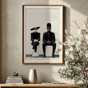 Chic Monochrome Photography Fashion Pair Poster