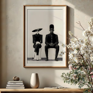Chic Monochrome Photography Fashion Pair Poster