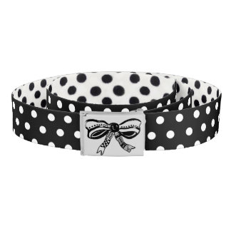 Chic Monochrome Polka Dots Belt