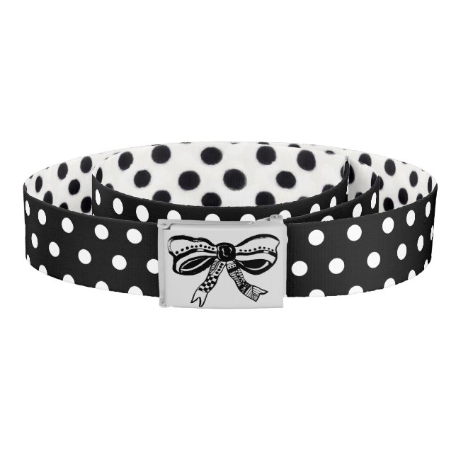 Chic Monochrome Polka Dots Belt (Coil)