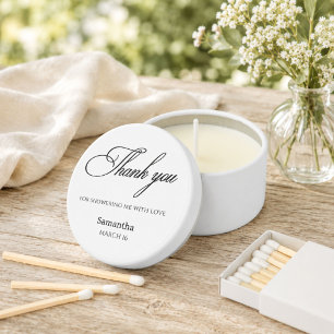 Chic Monochrome Thank You Bridal Shower Mini Candle Favors