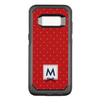 Chic Monogram Blue Ribbon Red White Polka Dot OtterBox Commuter Samsung Galaxy S8 Case