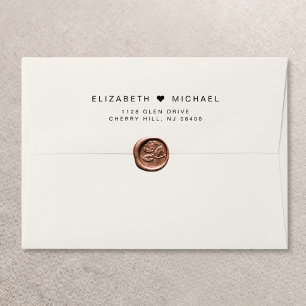 Chic Monogram Cream Wedding Return Address Envelope