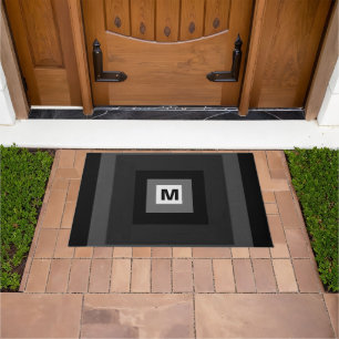 Chic Monogram Initial Modern Elegant Cool Design Doormat