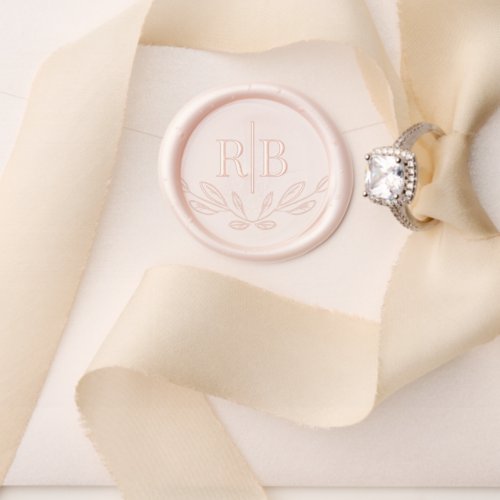 Chic Monogram Initials Wedding Leaf Art Design Wax Seal Stamp