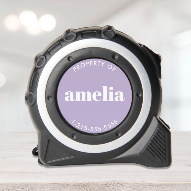 Chic Monogram Lavender Purple Tape Measure (Creator Uploaded)