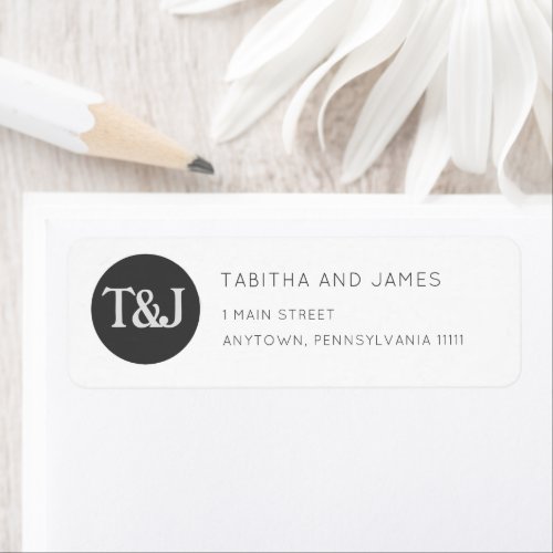 Chic Monogram Minimalist Return Address Labels