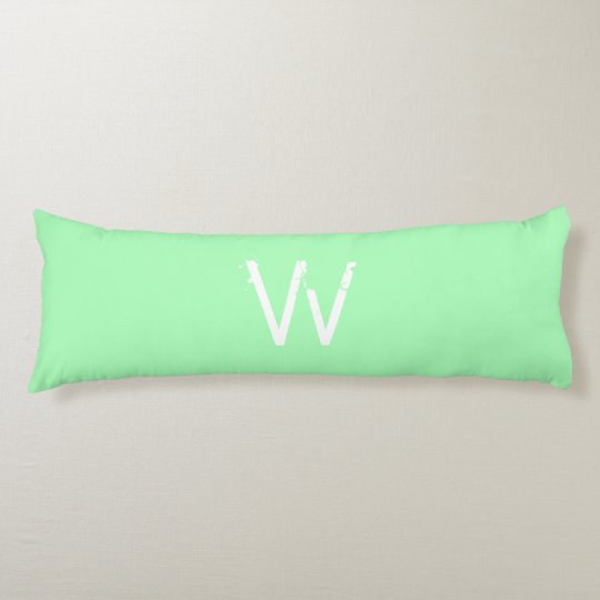 Chic Monogram Mint Green Body Pillow
