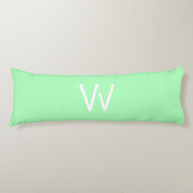 Chic Monogram Mint Green Body Pillow (Front)
