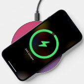 Chic Monogram Name Pink to Purple Gradient Wireless Charger (Phone)