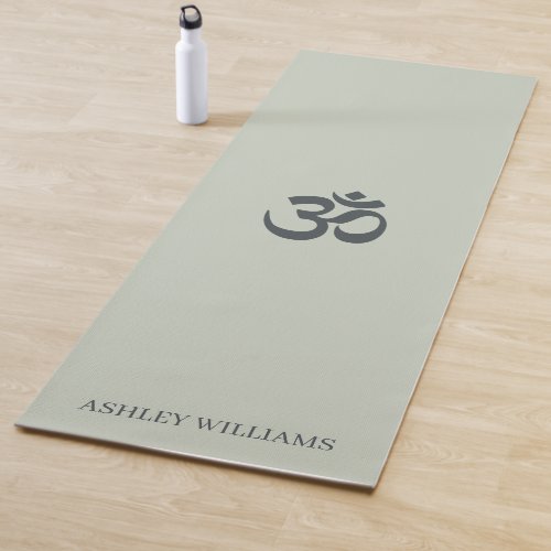 Chic Monogram Om Symbol Pastel Green Yoga Mat