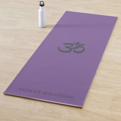 Chic Monogram Om Symbol Purple Yoga Mat