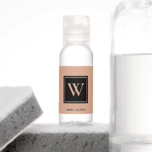 Chic Monogram on Peach Hand Sanitizer