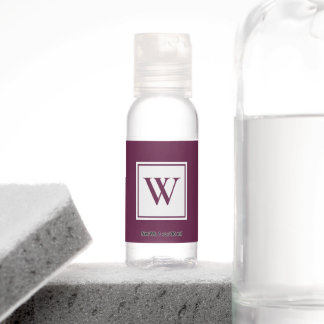 Chic Monogram on Purple Hand Sanitizer