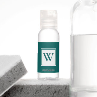 Chic Monogram on Teal Hand Sanitizer
