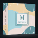 Chic Monogram Pastel Abstract<br><div class="desc">A modern and chic minimalist binder in blue,  yellow and light pink pastel colours. Perfect as a gift for friends and loved ones on special occasions. Personalise it with your name or initials.</div>