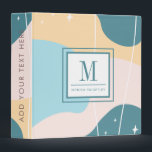Chic Monogram Pastel Abstract<br><div class="desc">A modern and chic minimalist binder in blue,  yellow and light pink pastel colours. Perfect as a gift for friends and loved ones on special occasions. Personalise it with your name or initials.</div>