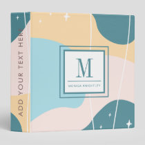 Chic Monogram Pastel Abstract 3 Ring Binder