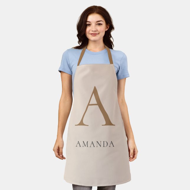 Chic monogram professional plain ADD YOUR NAME Apron (Worn)