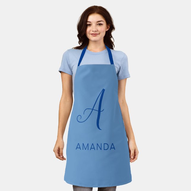 Chic monogram professional plain ADD YOUR NAME Apron (Worn)
