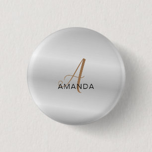 Chic monogram professional plain add your name button