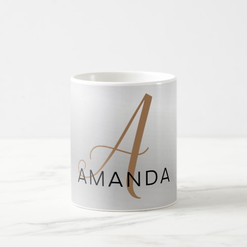 Chic monogram professional plain ADD YOUR NAME Coffee Mug