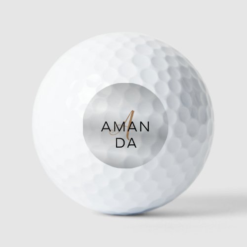 Chic monogram professional plain add your name  golf balls